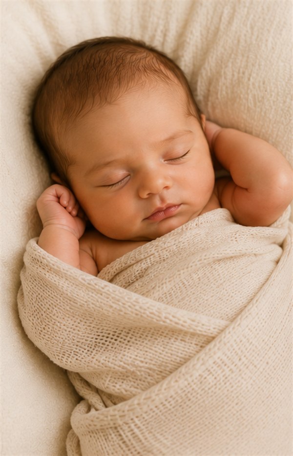 Newborn sleeping peacefully