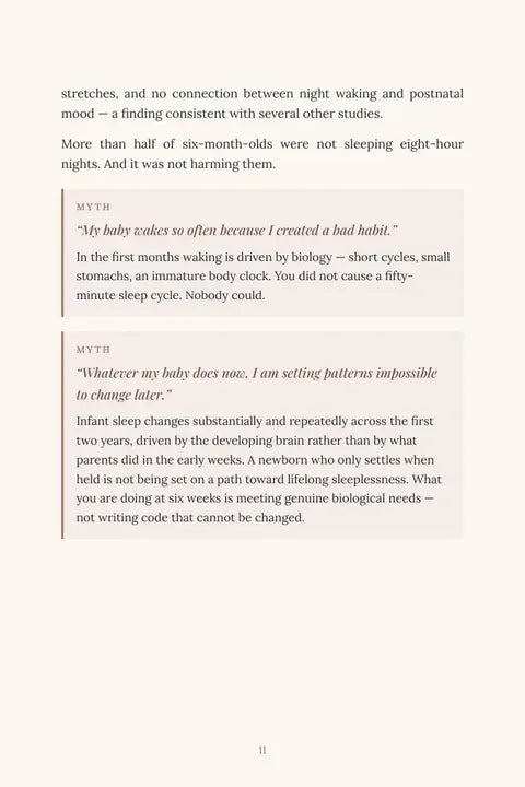 Baby Sleep, Explained page 11 addressing common newborn sleep myths